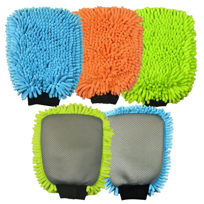 Microfiber Plush Wash Chenille Mitt autopuhastuskinnas